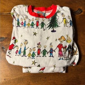 Pottery Barn Kids Grinch Whimsical Character Pajama Set - White and Red